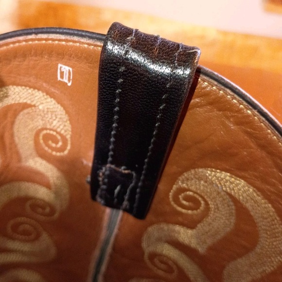 Tony Lama Ostrich Western Boots Mens 8.5D Round Toe Black Leather Classic Cowboy - Picture 14 of 16